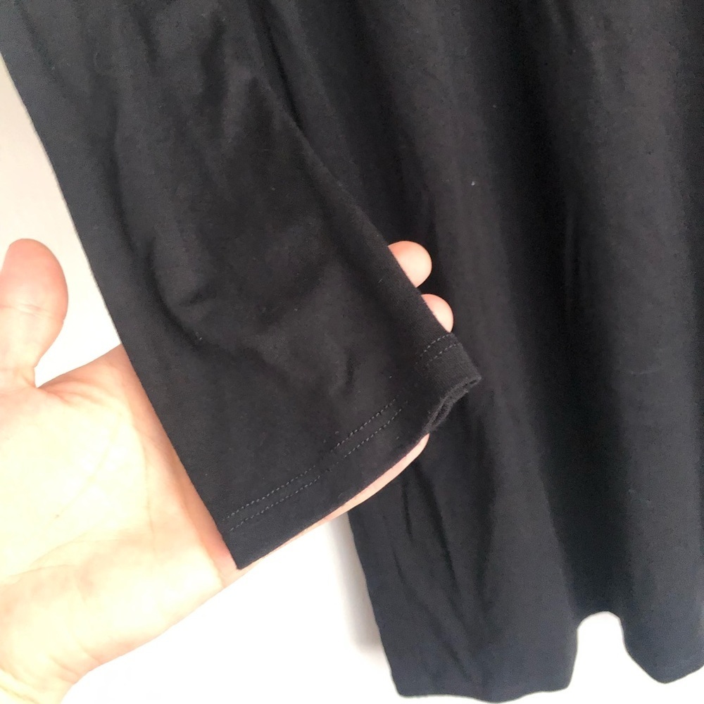Eileen Fisher Size Small Black Long Sleeve Back Button Dress - Picture 5 of 9